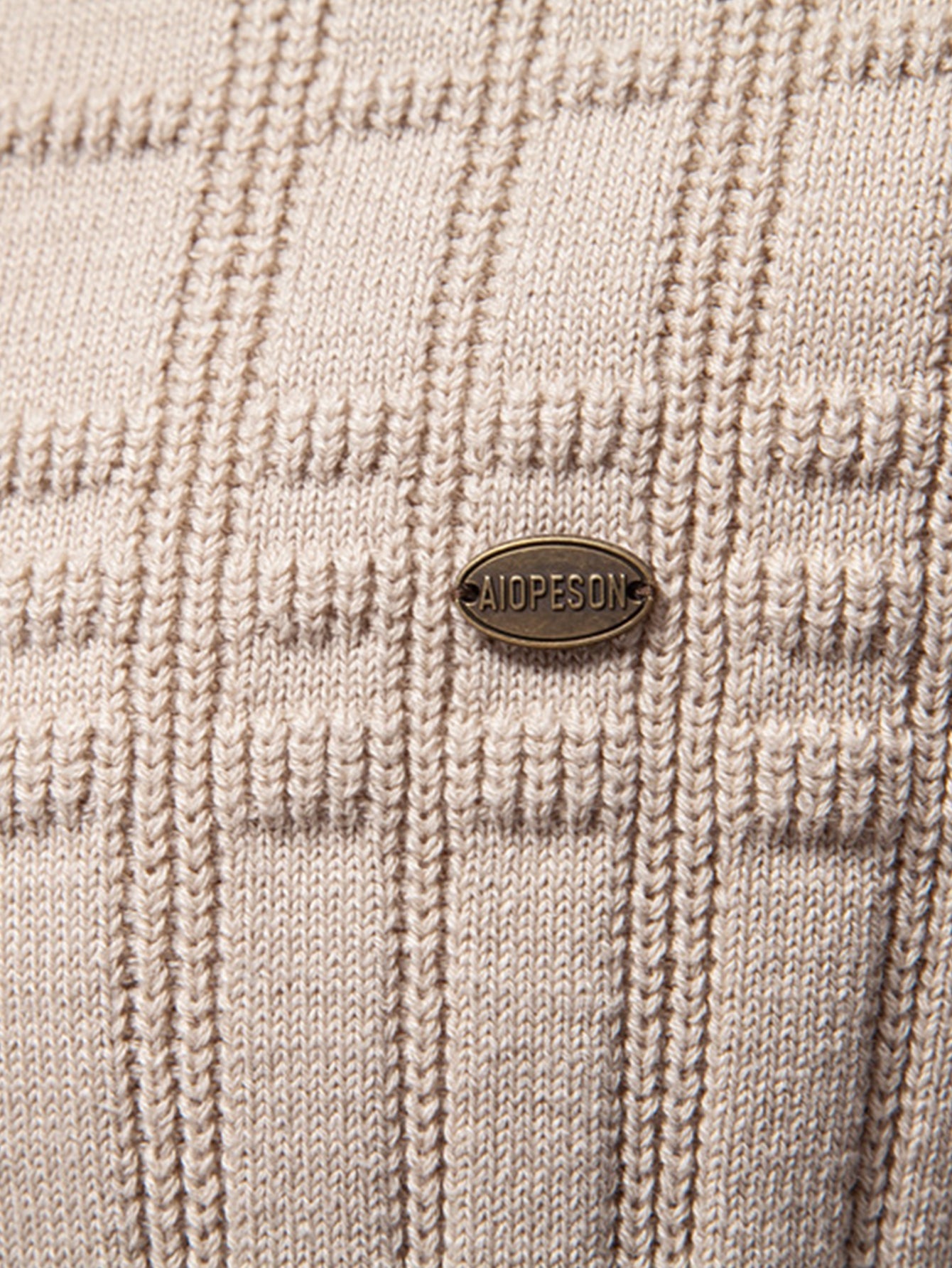 Randig Jacquard Rundhalsad Tröja