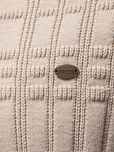 Randig Jacquard Rundhalsad Tröja