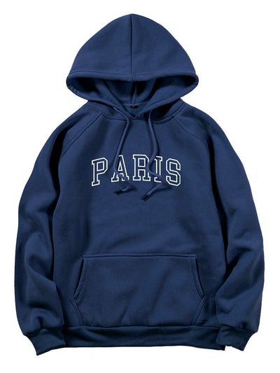 Hoodie Med Paris-Tryck