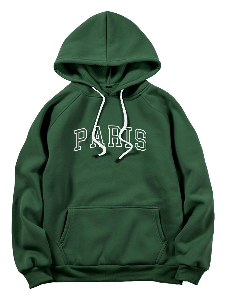 Hoodie Med Paris-Tryck