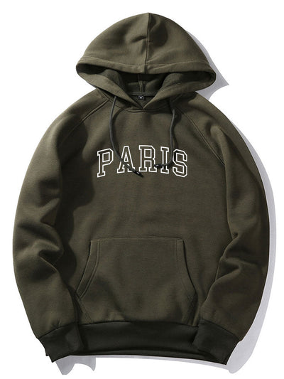 Hoodie Med Paris-Tryck