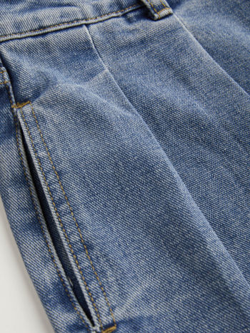 Jeans Med Hög Midja Och Vida Ben