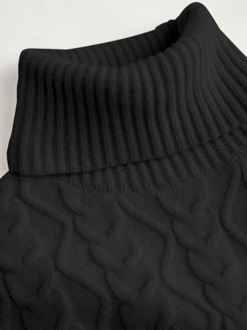 Stickad Ribbad Poloklänning