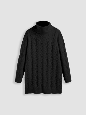 Stickad Ribbad Poloklänning