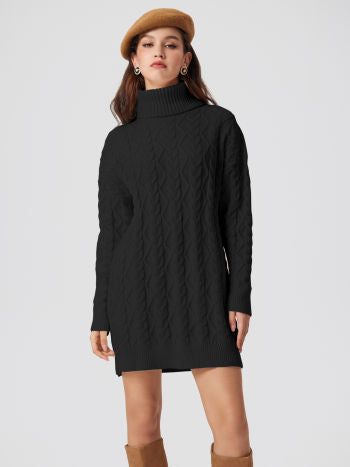 Stickad Ribbad Poloklänning