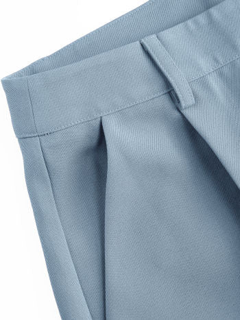 Plisserade Byxor Med Rak Ben