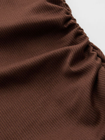 Rynkad Långärmad Topp Med Båthals