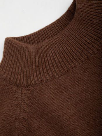 Stickad Ullblandad Polotröja Med Lång Ärmar I Kort Modell