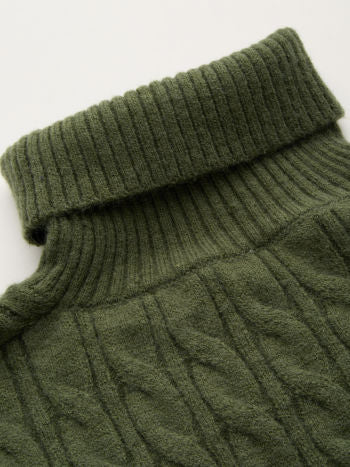 Flätstickad Croptopp Med Polokrage