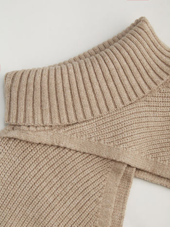 Stickad Wrap‑Shrug Med Polotopp