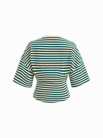 Randig Bomullstopp Med Markerad Midja