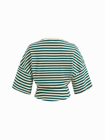 Randig Bomullstopp Med Markerad Midja