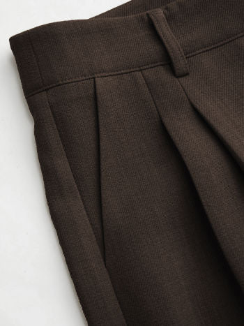 Vida Byxor Med Plissering Och Mellan Midja