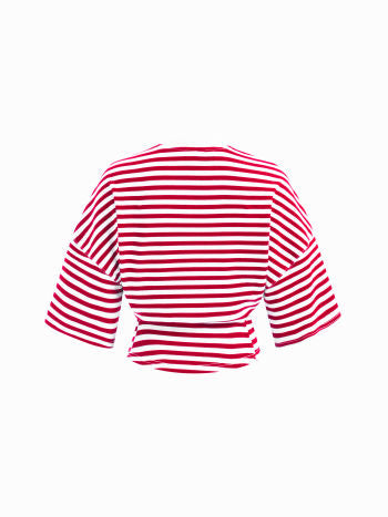 Randig Topp Med Markerad Midja