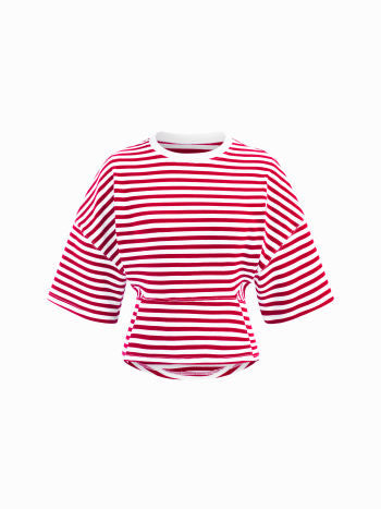 Randig Topp Med Markerad Midja