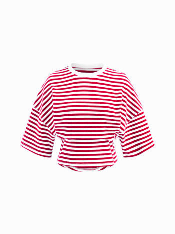 Randig Topp Med Markerad Midja