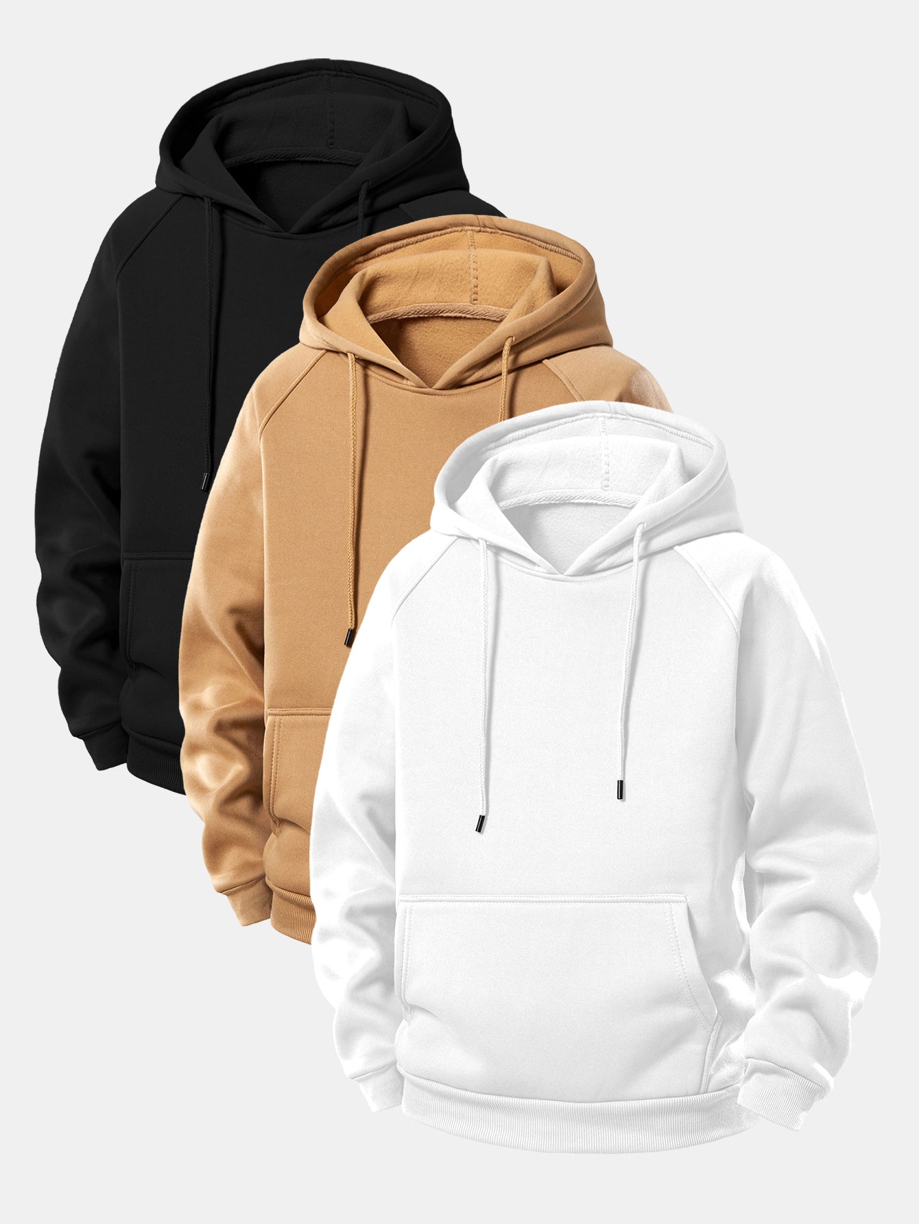 3 Delar Grundläggande Hoodies