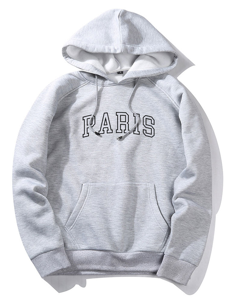 Hoodie Med Paris-Tryck