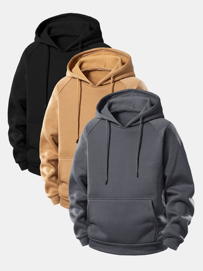 3 Delar Grundläggande Hoodies