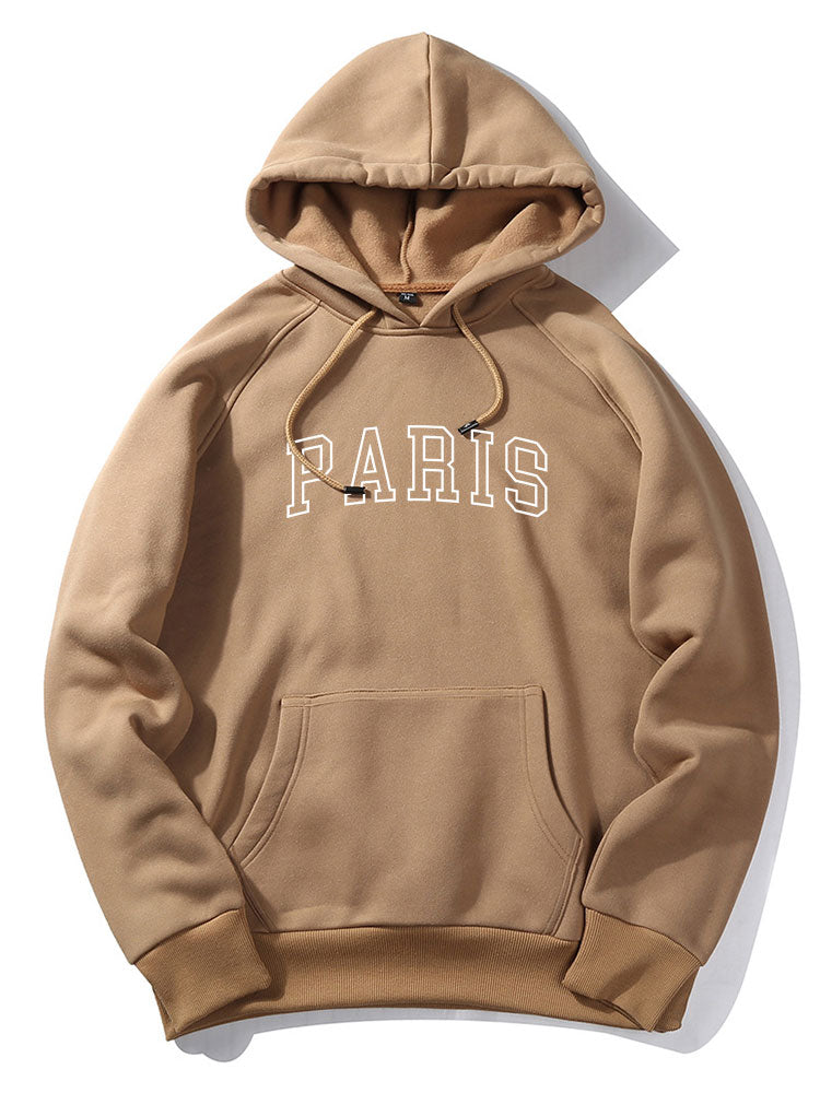 Hoodie Med Paris-Tryck
