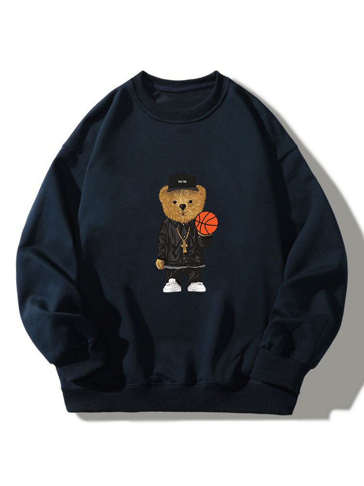 Sweatshirt Med Basketbjörntryck