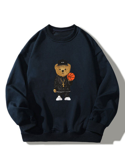 Sweatshirt Med Basketbjörntryck