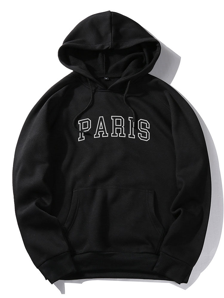 Hoodie Med Paris-Tryck