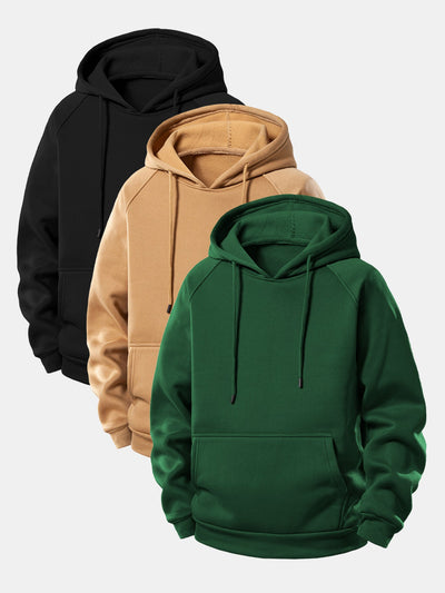 3 Delar Grundläggande Hoodies