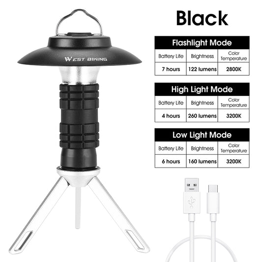 Draagbare 3-in-1 LED Campinglamp met Magnetische Bevestiging