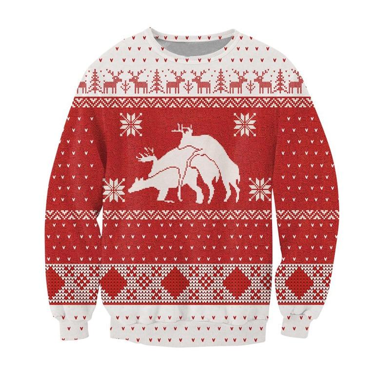 Unisex 3D Kerst Sweater met Rendieren