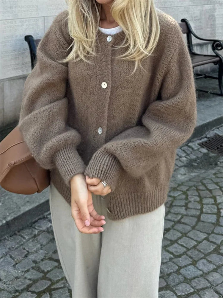 Fluffig Långärmad Stickad Tröja