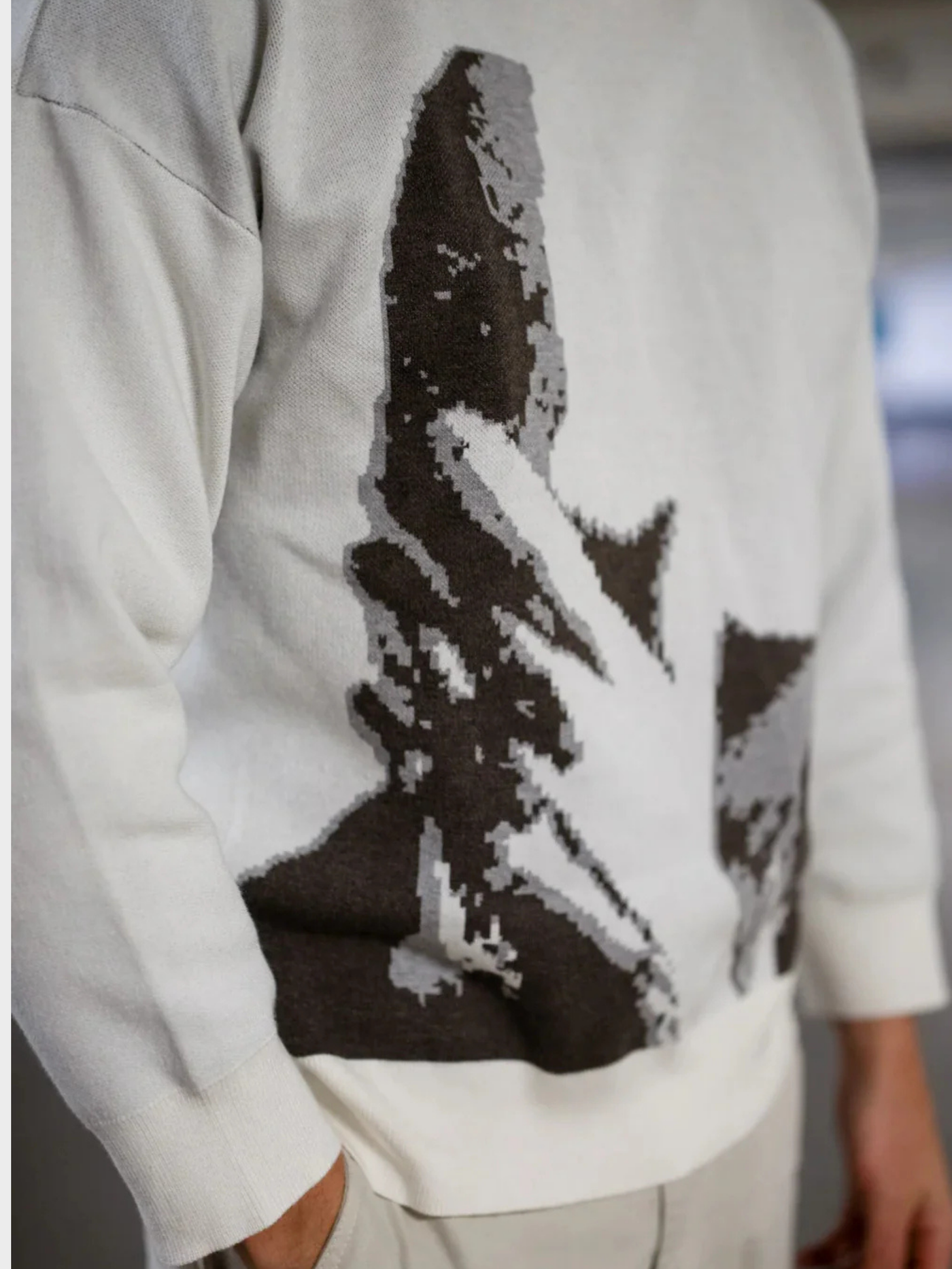 Dold Ansiktsstickad Tröja