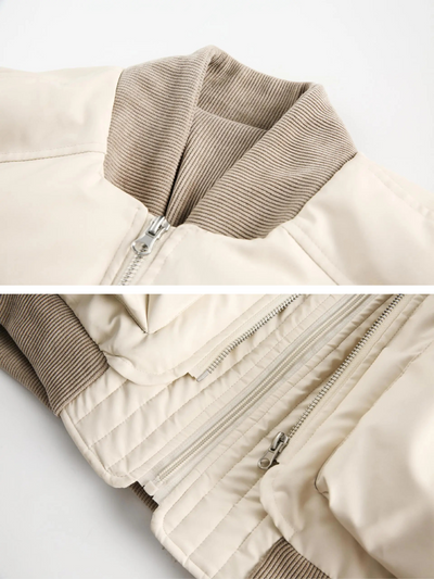 Retro Utility-Vadderad Bomberjacka