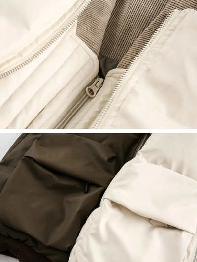 Retro Utility-Vadderad Bomberjacka